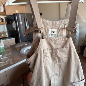 Vintage Ameka ji-wear Beige Overalls with Front Pocket